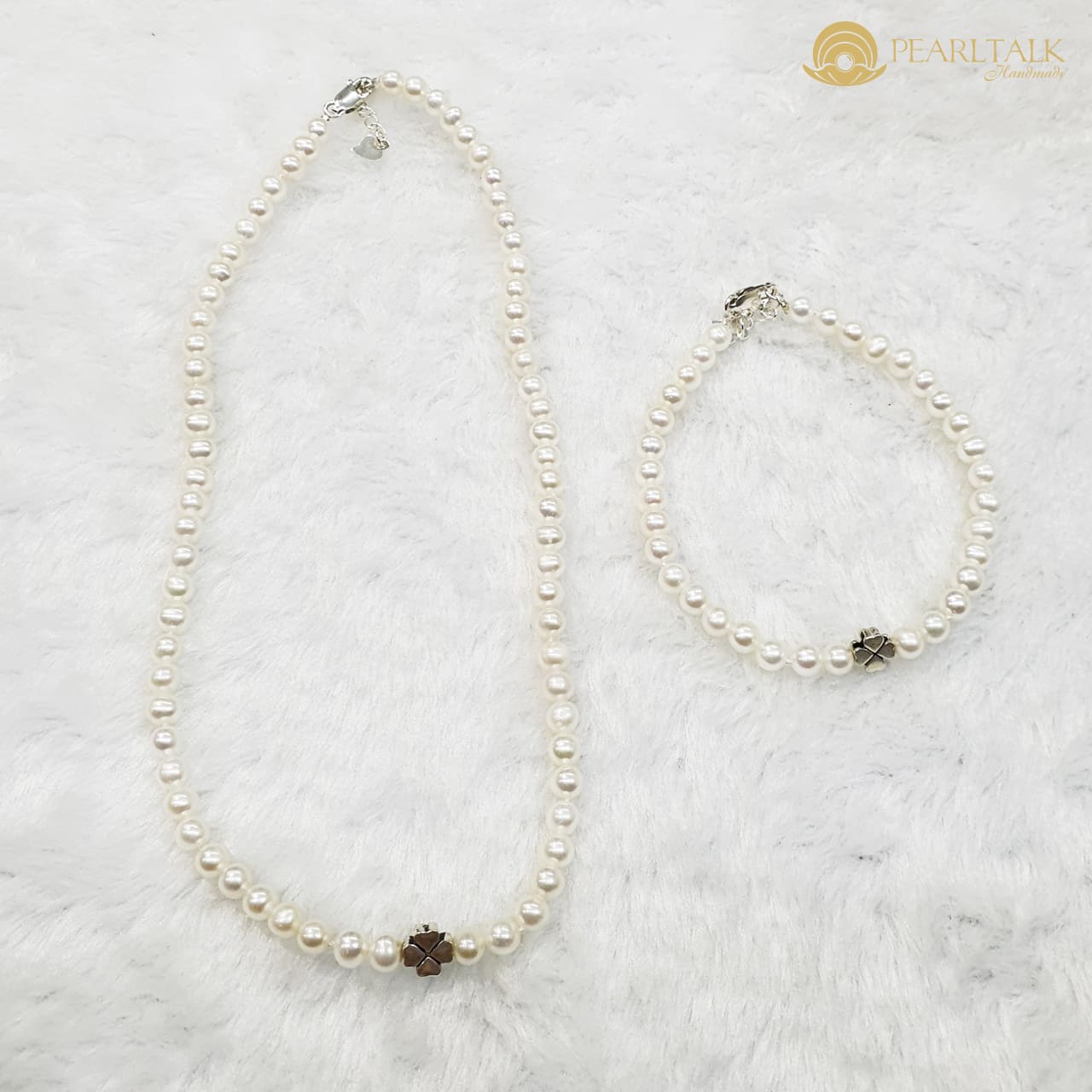 CHUỖI NGỌC TRAI CHOKER FOUR-LEAF CLOVER 6 - 6,5mm